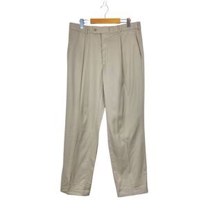 Pierre cardin Men's Vintage Beige Lined Pleated Dress Pant US 34 Short